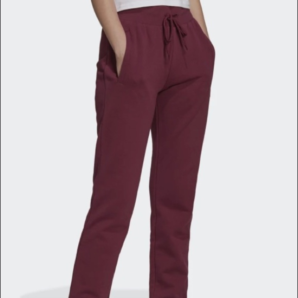 Adidas pants track pants pull on pants burgundy red Adidas  casual track  pants